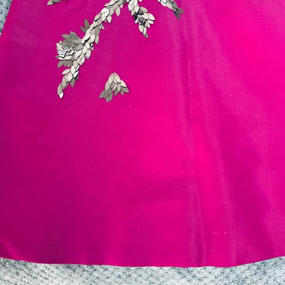 VINTAGE PAMELA ROLAND PARIS HILTON RUNWAY SHORTSLEEVE PURPLE SEQUIN SILVER DRESS - Picture 8 of 10